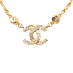 シャネル ココマーク ラインストーン ネックレス ゴールド メッキ レディース CHANEL 【中古】