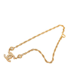 シャネル ココマーク ラインストーン ネックレス ゴールド メッキ レディース CHANEL 【中古】