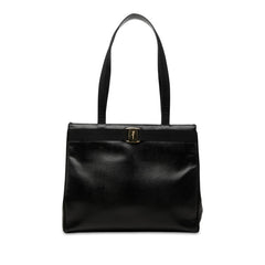 サルヴァトーレフェラガモ ヴァラリボン トートバッグ ブラック レザー レディース Salvatore Ferragamo 【中古】