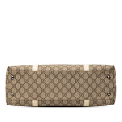 グッチ GGスプリーム トートバッグ ショルダーバッグ 114595 ベージュ ホワイト PVC レザー レディース GUCCI 【中古】