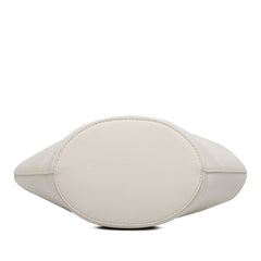 ボッテガヴェネタ スモール バスケット トートバッグ ワンショルダーバッグ ホワイト レザー レディース BOTTEGAVENETA 【中古】