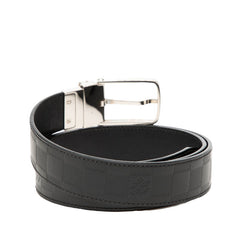 ルイ ヴィトン ダミエ アンフィニ サンチュール ボストン プレーンベルト M9674 ブラック レザー メンズ LOUIS VUITTON 【中古】