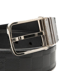 ルイ ヴィトン ダミエ アンフィニ サンチュール ボストン プレーンベルト M9674 ブラック レザー メンズ LOUIS VUITTON 【中古】