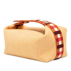 エルメス ブリッド ア ブラック オ カレ PM ハンドバッグ ポーチ フォーブ シルバー金具 コットン レディース HERMES 【中古】