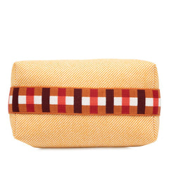 エルメス ブリッド ア ブラック オ カレ PM ハンドバッグ ポーチ フォーブ シルバー金具 コットン レディース HERMES 【中古】