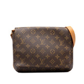 ルイ ヴィトン モノグラム ミュゼット タンゴ ショート ワンショルダーバッグ M51257 ブラウン PVC レザー レディース LOUIS VUITTON 中古