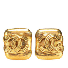 シャネル ヴィンテージ ココマーク スクエア イヤリング ゴールド メッキ レディース CHANEL 【中古】