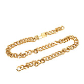 シャネル ロゴ プレート チェーンベルト ゴールド メッキ レディース CHANEL 【中古】