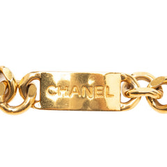 シャネル ロゴ プレート チェーンベルト ゴールド メッキ レディース CHANEL 【中古】