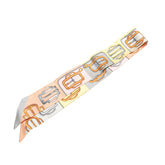 エルメス ツイリー Bouclerie d Attelage アトラージュのバックル スカーフ グレー ブラウン マルチカラー シルク レディース HERMES 【中古】