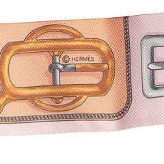 エルメス ツイリー Bouclerie d Attelage アトラージュのバックル スカーフ グレー ブラウン マルチカラー シルク レディース HERMES 【中古】