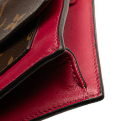 ルイ ヴィトン モノグラム ポルトフォイユ フロール チェーン 斜め掛け ショルダーバッグ チェーン ウォレット M69578 ブラウン フューシャ PVC レザー レディース LOUIS VUITTON 【中古】