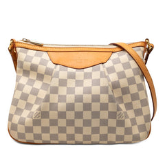 ルイ ヴィトン ダミエ アズール シラク—サPM 斜め掛け ショルダーバッグ N41113 ホワイト PVC レザー レディース LOUIS VUITTON 【中古】