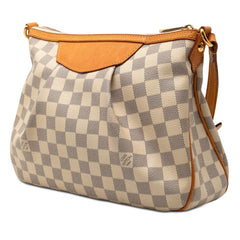 ルイ ヴィトン ダミエ アズール シラク—サPM 斜め掛け ショルダーバッグ N41113 ホワイト PVC レザー レディース LOUIS VUITTON 【中古】