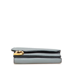 ディオール サドル ロータス コンパクトウォレット 三つ折り財布 S5653CBAA グレー レザー レディース Dior 【中古】