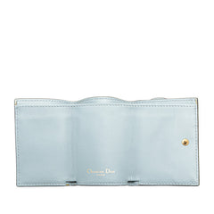 ディオール サドル ロータス コンパクトウォレット 三つ折り財布 S5653CBAA グレー レザー レディース Dior 【中古】