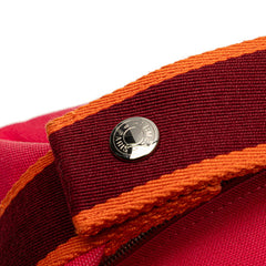 エルメス ブリッドアブラックPM ハンドバッグ ハイビスカス ピンク キャンバス レディース HERMES 【中古】