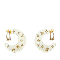 シャネル ココマーク フープ イヤリング ゴールド クリア メッキ レディース CHANEL 【中古】