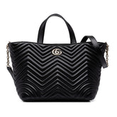 グッチ GGマーモント ハンドバッグ ショルダーバッグ 847387 ブラック レザー レディース GUCCI 中古