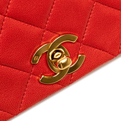 シャネル マトラッセ23 ココマーク フルフラップ チェーン ショルダーバッグ レッド ラムスキン レディース CHANEL 【中古】