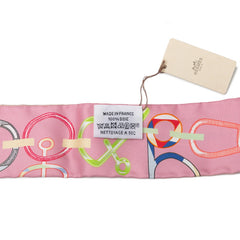 エルメス ツイリー DO RE BOUCLES ド レ ブックル スカーフ ピンク ベージュ マルチカラー シルク レディース HERMES 【中古】