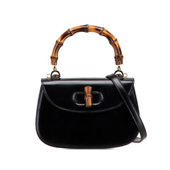 グッチ バンブー ハンドバッグ ショルダーバッグ 2WAY 00020460188 ブラック レザー レディース GUCCI 【中古】
