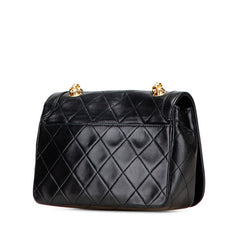 シャネル マトラッセ20 ココマーク チェーン ショルダーバッグ ブラック ラムスキン レディース CHANEL 【中古】