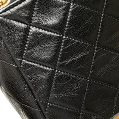 シャネル マトラッセ20 ココマーク チェーン ショルダーバッグ ブラック ラムスキン レディース CHANEL 【中古】