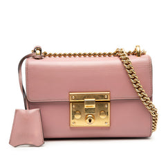 グッチ パドロック チェーン ショルダーバッグ ハンドバッグ 409487 ピンク系 レザー レディース GUCCI 【中古】