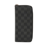 ルイ ヴィトン ダミエ グラフィット ジッピーウォレット ヴェルティカル ラウンドファスナー 長財布 N63095 ブラック PVC レザー メンズ LOUIS VUITTON 【中古】