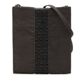 エルメス エールライン ポシェット ショルダーバッグ ブラック キャンバス レディース HERMES 【中古】