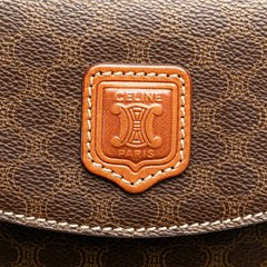 セリーヌ マカダム ハンドバッグ ブラウン PVC レザー レディース CELINE 【中古】