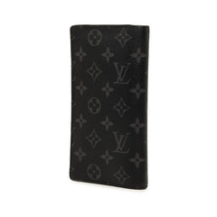 ルイ ヴィトン モノグラム エクリプス ポルトフォイユ ブラザ 長財布 M61697 ブラック PVC レザー メンズ LOUIS VUITTON 中古