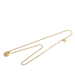ディオール CDロゴ チェーン ティアドロップ ペンダント ネックレス ゴールド メッキ レディース Dior 【中古】