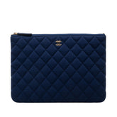 シャネル マトラッセ クラッチバッグ セカンドバッグ ネイビー キャンバス レディース CHANEL 【中古】