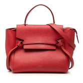 セリーヌ ベルトバッグ マイクロ ハンドバッグ ショルダーバッグ 2WAY レッド レザー レディース CELINE 【中古】