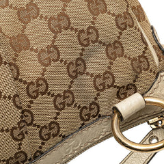 グッチ GGキャンバス ハンドバッグ ワンショルダーバッグ 211945 ベージュ ホワイト キャンバス レザー レディース GUCCI 【中古】