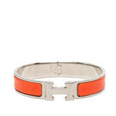 エルメス クリックH PM ブレスレット バングル シルバー オレンジ メタル エナメル レディース HERMES 【中古】
