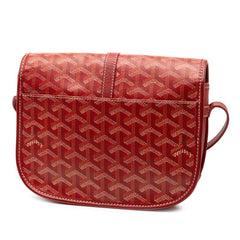 ゴヤール ベルヴェデーレPM 斜め掛け ショルダーバッグ レッド PVC レザー レディース GOYARD 【中古】