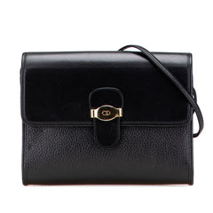 ディオール CDロゴ ショルダーバッグ ブラック レザー レディース Dior 【中古】