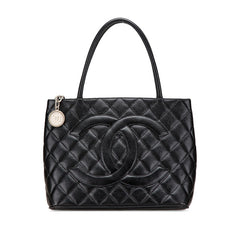 シャネル ココマーク マトラッセ 復刻トート トートバッグ ブラック キャビアスキン レディース CHANEL 【中古】