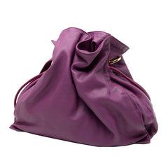 ロエベ アナグラム フラメンコ タッセル ショルダーバッグ パープル レザー レディース LOEWE 【中古】