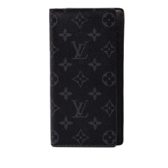 ルイ ヴィトン モノグラム エクリプス ポルトフォイユ ブラザ 長財布 M61697 ブラック PVC レザー メンズ LOUIS VUITTON 中古
