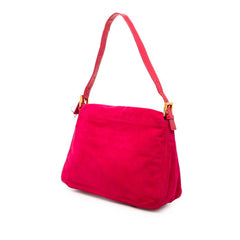 フェンディ マンマバケット ロゴ ワンショルダーバッグ 肩掛け 26325 ピンク スウェード レザー レディース FENDI 【中古】