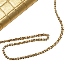シャネル チョコバー ココマーク チェーン ショルダーバッグ ゴールド ラムスキン レディース CHANEL 【中古】