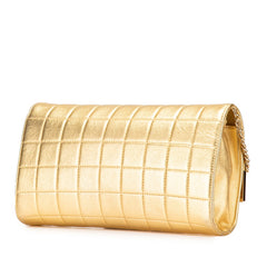 シャネル チョコバー ココマーク チェーン ショルダーバッグ ゴールド ラムスキン レディース CHANEL 【中古】