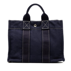 エルメス フールトゥ PM ハンドバッグ ネイビー キャンバス レディース HERMES 【中古】