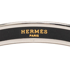 エルメス エマイユPM バングル シルバー ブラック メッキ エナメル レディース HERMES 【中古】