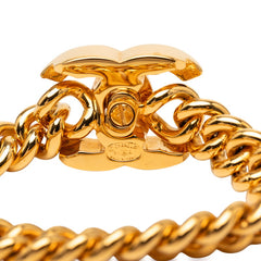 シャネル ターンロック チェーン ブレスレット ゴールド メッキ メンズ CHANEL 【中古】