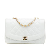 シャネル ダイアナ ココマーク 斜め掛け チェーン ショルダーバッグ ライトブルー ラムスキン レディース CHANEL 【中古】